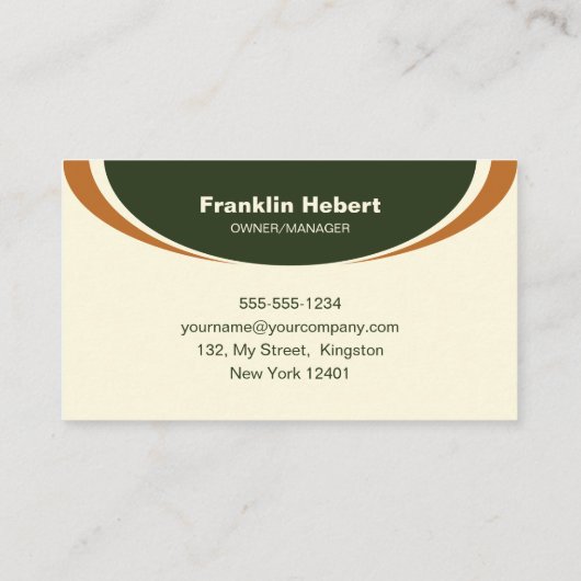 Carte De Visite Bége vert simple Jumelage Brown de la pelouse (Dos)