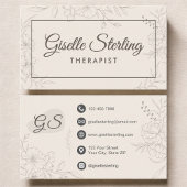 Carte De Visite Behavioral Therapist Botanical Floral