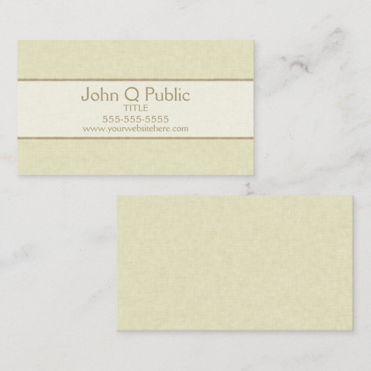 Carte De Visite beige (Devant / Derrière)