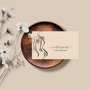 Carte De Visite Beige Art Corps sculpté contour esthétique