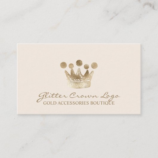 Carte De Visite Beige Baby Gold Crown (Devant)