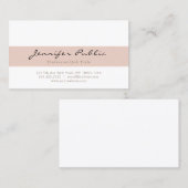 Carte De Visite Beige Blanc Design Moderne Professionnel Simple (Devant / Derrière)