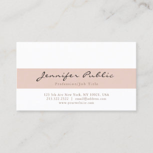 Carte De Visite Beige Blanc Design Moderne Professionnel Simple