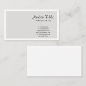 Carte De Visite Beige Blanc Élégant Moderne élégant professionnel (Devant / Derrière)