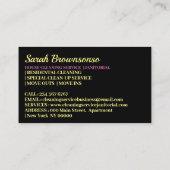 Carte De Visite Beige Blonde Coiffeuse femme Janitorial ménage (Dos)