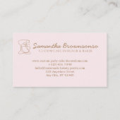 Carte De Visite Beige Blush Alimentation maison Boulangerie rose (Dos)