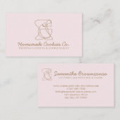 Carte De Visite Beige Blush Alimentation maison Boulangerie rose (Devant / Derrière)