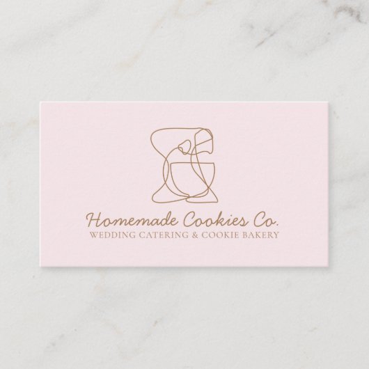 Carte De Visite Beige Blush Alimentation maison Boulangerie rose (Devant)