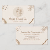 Carte De Visite Beige Blush Beauté Couple Wedding planner (Devant / Derrière)