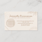 Carte De Visite Beige Blush Coeur fait maison Cookies (Dos)