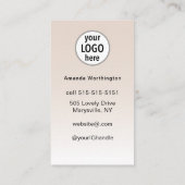 Carte De Visite Beige Blush Lashed Logo QR Code Social (Dos)