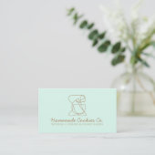 Carte De Visite Beige Blush Maison Boulangerie verte (Debout devant)