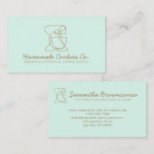Carte De Visite Beige Blush Maison Boulangerie verte (Devant / Derrière)