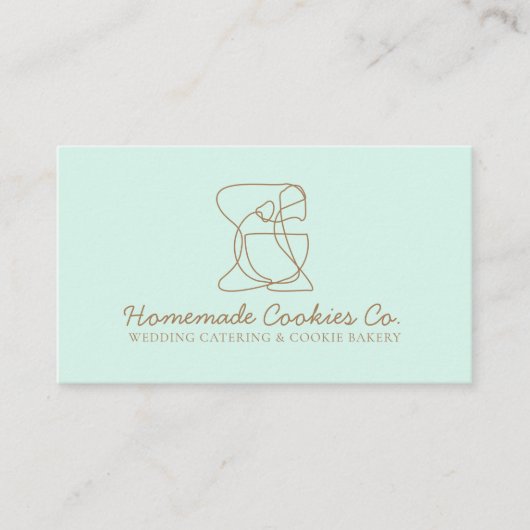 Carte De Visite Beige Blush Maison Boulangerie verte (Devant)