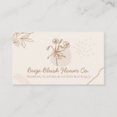 Carte De Visite Beige Blush Mariage Calligraphie Chic Classy Flowe (Devant)