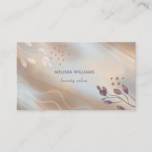 Carte De Visite Beige botanique Abstrait (Devant)