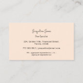 Carte De Visite Beige Brows Beauty Simple Script (Dos)