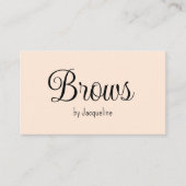 Carte De Visite Beige Brows Beauty Simple Script (Devant)