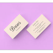 Carte De Visite Beige Brows Beauty Simple Script