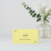 Carte de visite beige cappuccino avec lignes dorée (Debout devant)