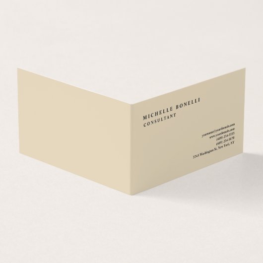 Carte De Visite Beige Classic Plat Professionnel (Extérieur)