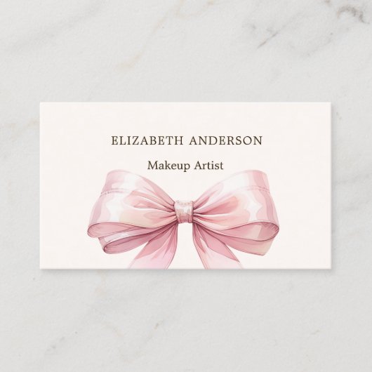 Carte De Visite Beige crème rose arc élégant qr code (Devant)