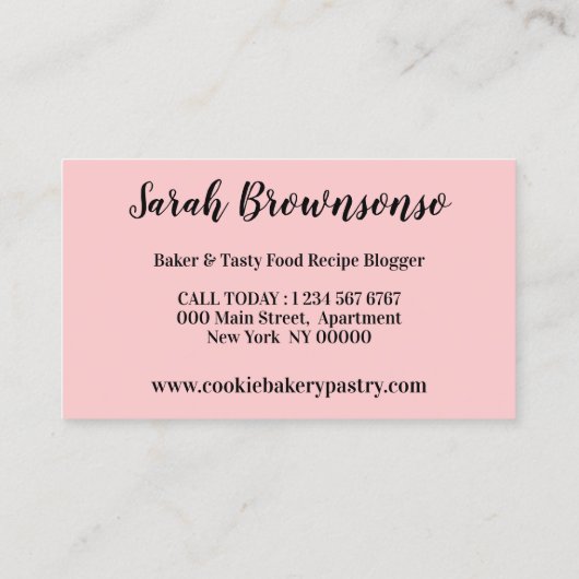 Carte De Visite Beige Cupcake Bakery Café Loyalty Punch Remise (Dos)