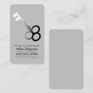 Carte de visite beige de courtier en ventes de mai