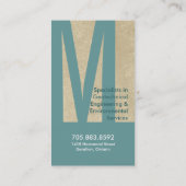 Carte de visite beige d'ingénierie de turquoise de (Dos)