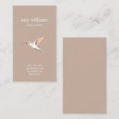 Carte De Visite Beige elegant artistic hummingbird illustration (Devant / Derrière)