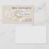 Carte De Visite Beige élégant, moderne et professionnel (Devant / Derrière)