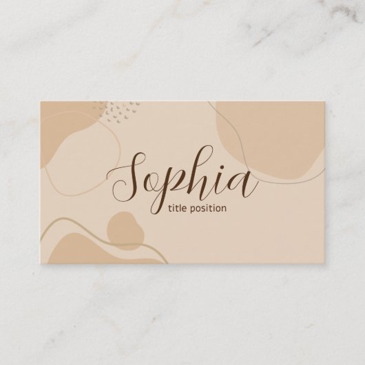 Carte De Visite Beige et esthétique Brown (Devant)