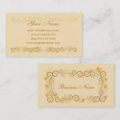 Carte de visite beige floral (Devant / Derrière)