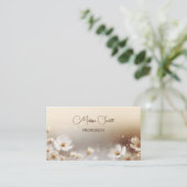 Carte De Visite Beige Floral Dreamy (Debout devant)
