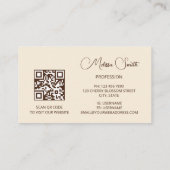 Carte De Visite Beige Floral Dreamy (Dos)