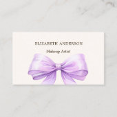 Carte De Visite Beige lavande violet arc élégant qr code (Devant)