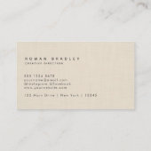 Carte De Visite Beige Linen Minimal Monogram Clean Professional (Dos)