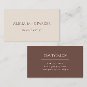 Carte De Visite Beige marron simple élégant minimal professionnel