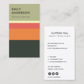 CARTE DE VISITE BEIGE ORANGE ROSE ROSE LUMINEUX ET MODERNE (Devant / Derrière)