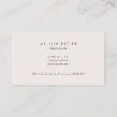 Carte De Visite Beige professionnel moderne luxe (Dos)