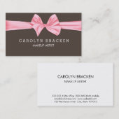 Carte De Visite Beige rose chic minable d'arc (Devant / Derrière)