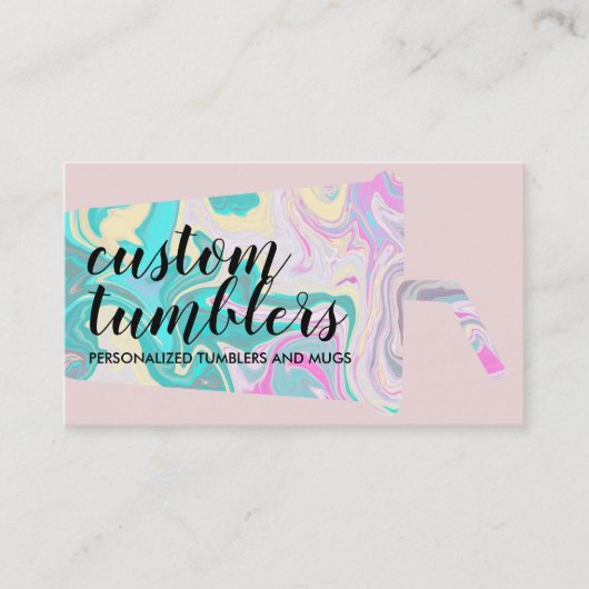 Carte De Visite Beige rose Tumbler roulottes artisanat (Devant)