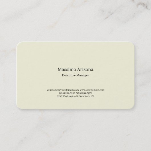 Carte De Visite Beige Simple Plain Professional Modern Minimailst (Devant)