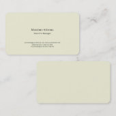 Carte De Visite Beige Simple Plain Professional Modern Minimailst (Devant / Derrière)