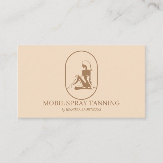 Carte De Visite Beige Spray Tan femme Boho Soins du corps (Devant)