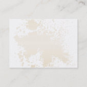 Carte De Visite Beige sur l'éclaboussure blanche - potelée (Dos)