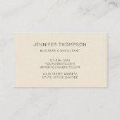 Carte De Visite Beige Textured  (Dos)