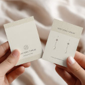 Carte De Visite Beige Textured Earring Display Card
