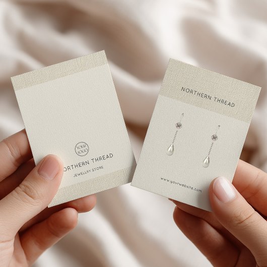 Carte De Visite Beige Textured Earring Display Card