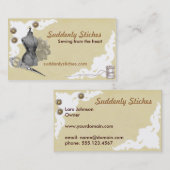 Carte de visite beige vintage de couture (Devant / Derrière)